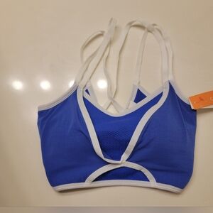 NWT Blue and White Bikini Top.
